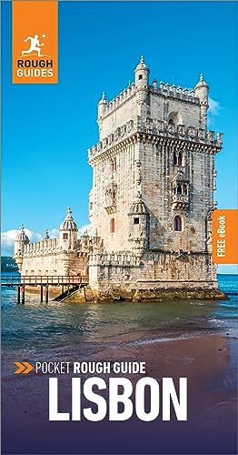 Lisbon travel guide cover featuring the Belém Tower against a blue sky.
