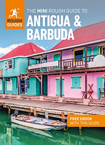 Book cover for The Mini Rough Guide to Antigua & Barbuda featuring colorful waterfront buildings.