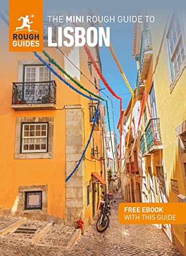 Book cover for The Mini Rough Guide to Lisbon featuring a narrow street.