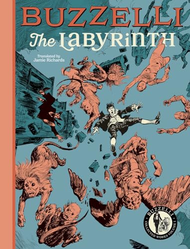 Comic book cover: a man falling amidst surreal, monstrous figures.