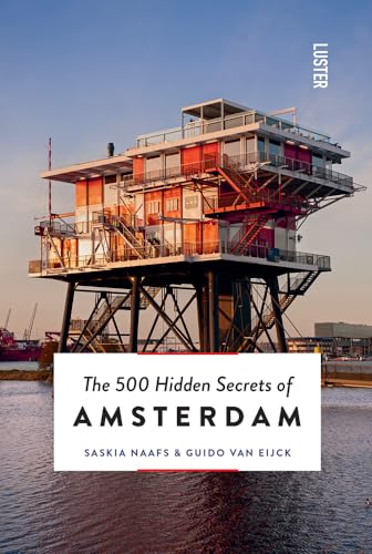 Book cover featuring a modern, elevated building in Amsterdam.