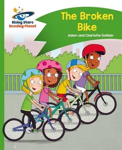 Book cover: children with bicycles, one with a broken wheel.