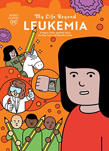 Book cover with illustrated girl, unicorn, and medical imagery.