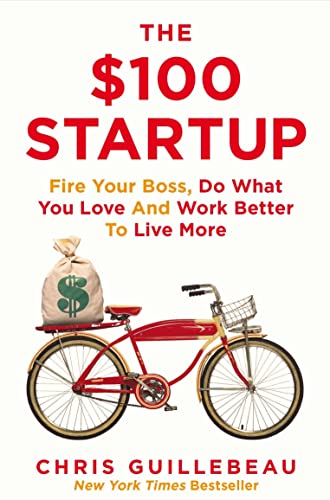 Book cover with red lettering, a bicycle, and a bag of money.