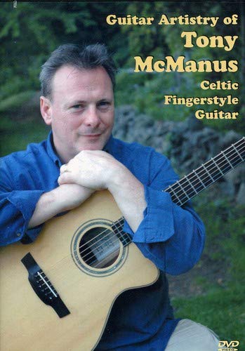 Tony McManus with acoustic guitar on DVD cover, Celtic fingerstyle.