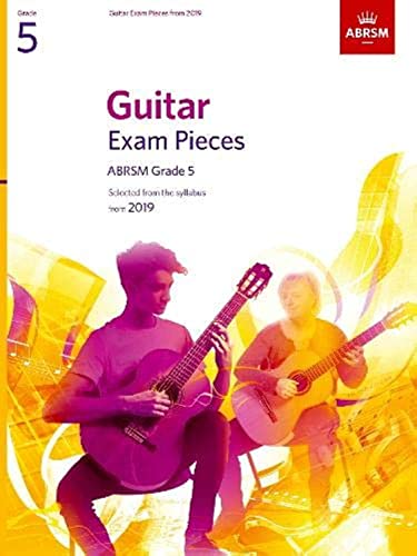 ABRSM Grade 5 guitar exam pieces book cover with musicians playing.