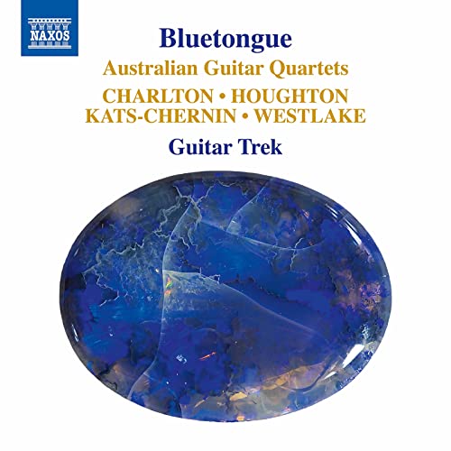 CD cover for “Bluetongue” by Guitar Trek, featuring an opal image.