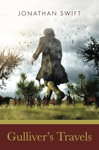 Book cover: a giant figure amongst tiny people in a landscape.