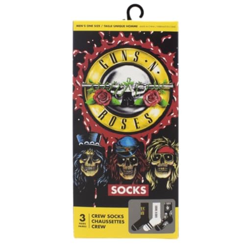 Gift box of three pairs of Guns N' Roses themed socks.
