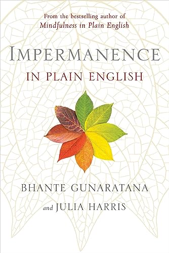 Book cover: “Impermanence in Plain English” with a leaf design.