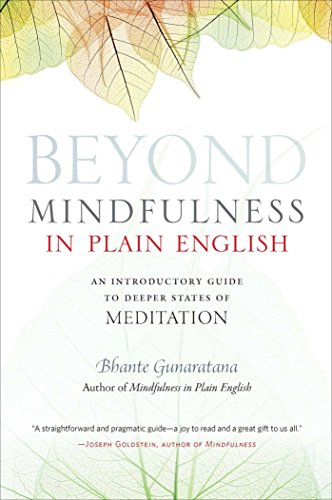Book cover with white text on a blurred, leafy background: "Beyond Mindfulness.