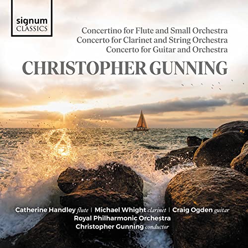 CD cover for Christopher Gunning concertos, featuring a seascape.