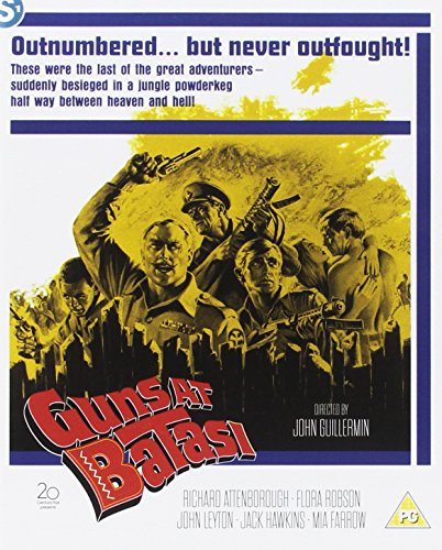 Guns At Batasi" Blu-ray cover featuring a painted scene of armed men.
