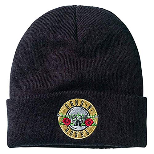 Black Guns N' Roses beanie with embroidered logo on the front.
