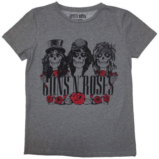 Black ladies t-shirt featuring a Guns N' Roses Hell Group graphic print on front.