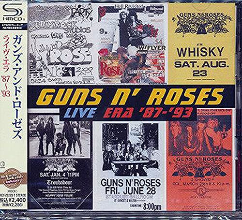 Guns N' Roses "Live Era '87-'93" SHM-CD album cover with concert flyers.