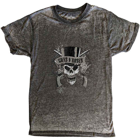 Black unisex XX-large t-shirt featuring a faded Guns N' Roses skull graphic design.