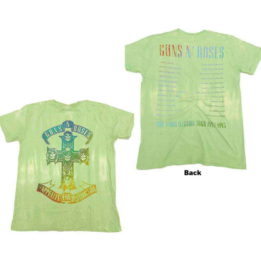 Guns N' Roses tour t-shirt, gradient design, back print, medium size.