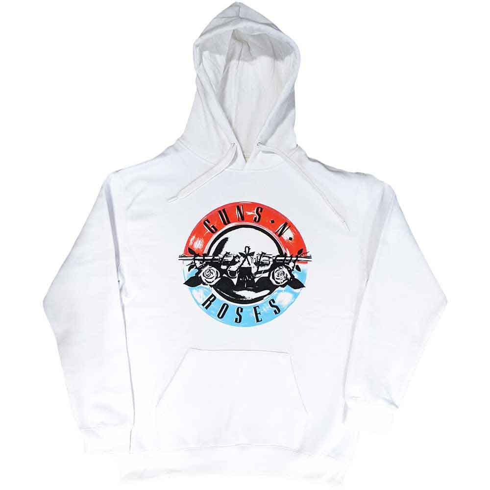 Guns N' Roses motocross logo hoodie, unisex, size X-Large, dark background.