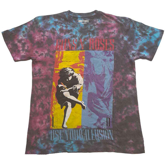 Guns N' Roses t-shirt, faded dye-wash effect, “Use Your Illusion” design, size X-Large.