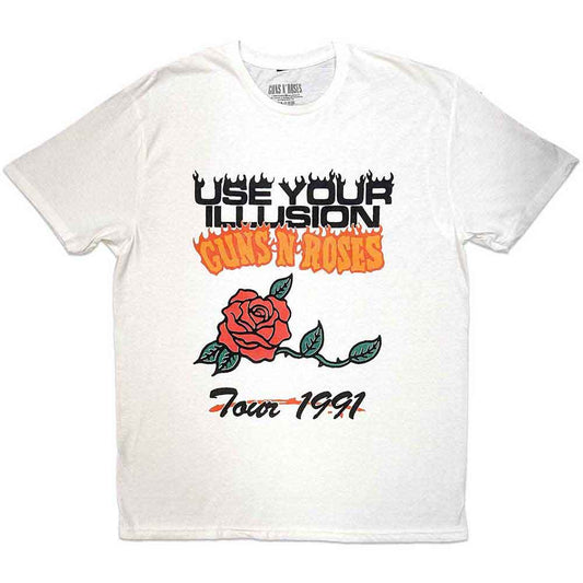 Guns N' Roses tour t-shirt, medium size, featuring 1991 “Use Your Illusion” artwork.