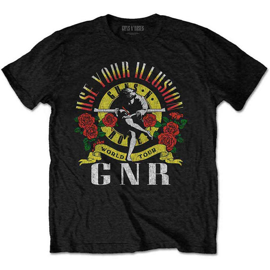 Black Guns N' Roses tour t-shirt, large graphic, size X-Large.