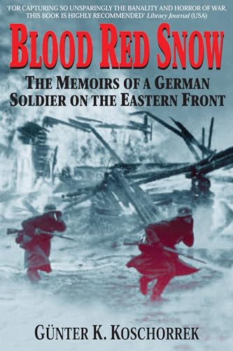 Book cover: “Blood Red Snow” depicts soldiers in a snowy, war-torn landscape.