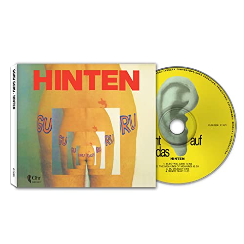 Album cover showing a recursive image of buttocks and a yellow disc with an ear.