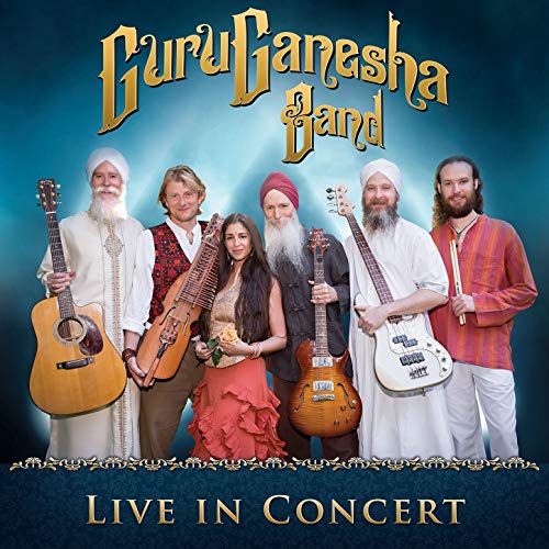 Guruganesha Band album cover featuring six musicians with instruments.