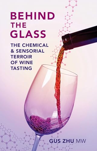 Book cover showing red wine pouring into a glass with overlaid chemical structure diagrams.