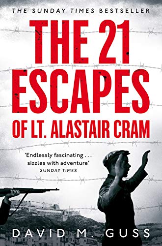 Book cover depicting a WWII soldier and barbed wire, titled "The 21 Escapes.
