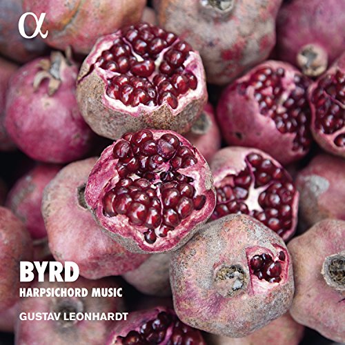 Pomegranates, some halved, with text "Byrd Harpsichord Music Gustav Leonhardt" on the image.