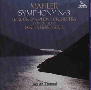 "CD cover for Mahler's Symphony No. 3, featuring a serene lake and mountain landscape."