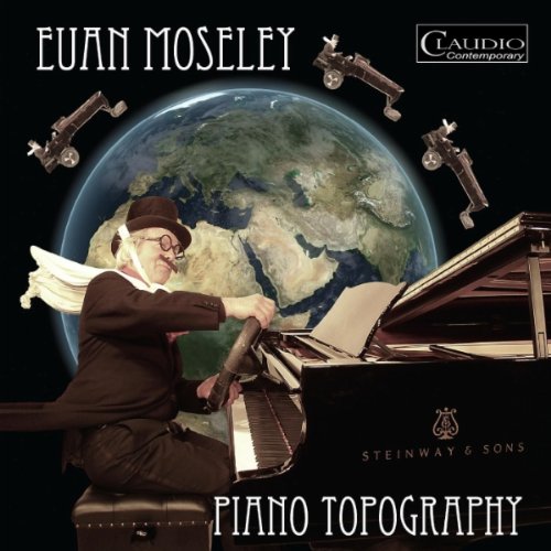 Album cover featuring a pianist at a Steinway with Earth and toy guns.