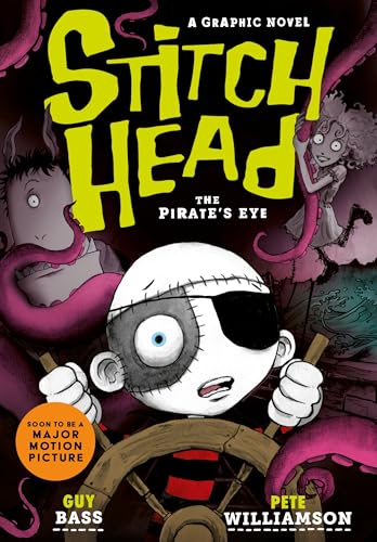 Stitch Head with an eyepatch steers a ship surrounded by pink tentacles.