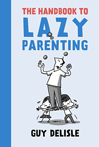 Book cover: "The Handbook To Lazy Parenting" with cartoon illustration.