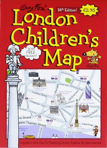 Illustrated London children's map cover featuring a cartoon fox and a historic statue.
