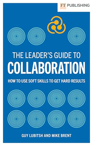 Book cover for The Leader's Guide to Collaboration with blue background and circular patterns.