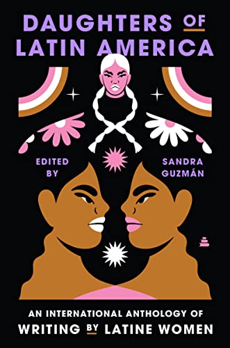 Book cover with illustrated faces and floral elements, titled “Daughters of Latin America.”