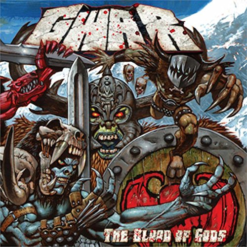 Gwar album cover featuring monstrous creatures with swords and armor, against a moonlit sky.