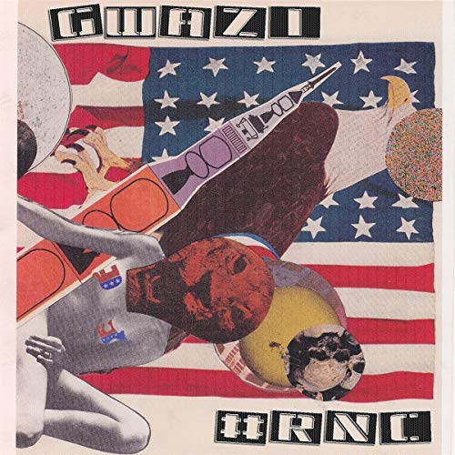 CD cover: collage of American flag, rocket, eagle, and body parts.
