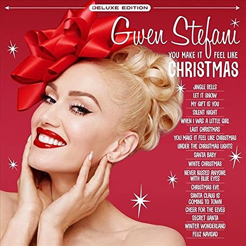 Gwen Stefani album cover, red and white, with festive bow and tracklist.