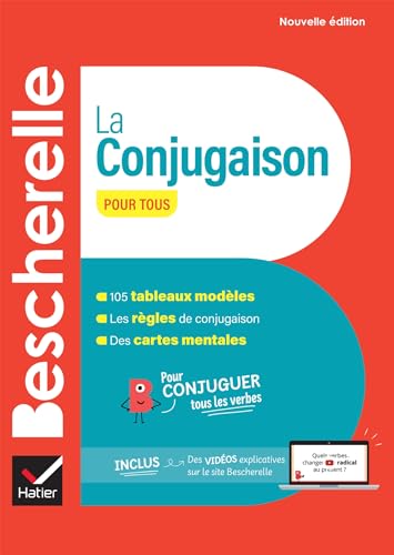 Cover of Bescherelle La conjugaison pour tous, a French language reference book with red background.