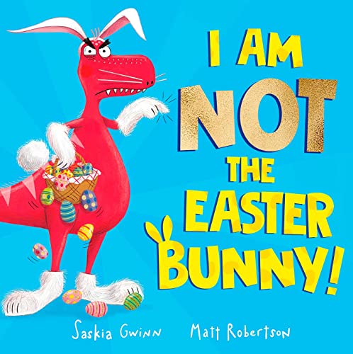 Red kangaroo with Easter basket, book cover titled "I Am Not the Easter Bunny!".