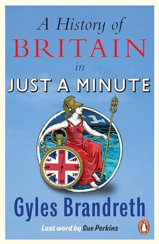 Book cover: "A History of Britain in Just a Minute" with Britannia and a clock.
