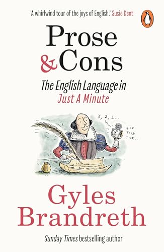 Book cover titled Prose & Cons by Gyles Brandreth featuring a drawing of Shakespeare.