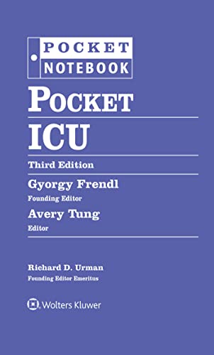 Blue “Pocket ICU” notebook cover with white text, third edition.