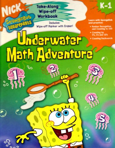SpongeBob SquarePants Underwater Math Adventure K-1 wipe-off workbook cover.