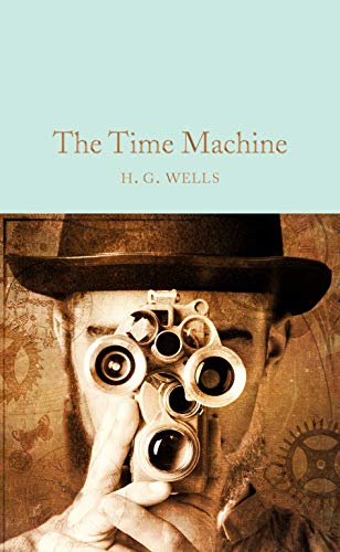 A book with a futuristic or Victorian-era inspired cover, likely with a time machine illustration.