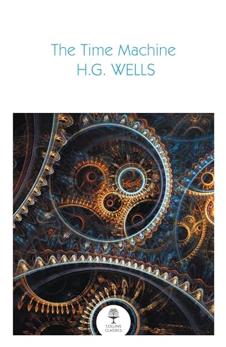 Book cover of "The Time Machine" with intricate gear and clockwork imagery.